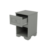 Elegant Design Nightstand with Drawer and Open Shelf for Bedroom, Retro Style Bedside Table with N733P199704E