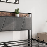Queen Size Bed Frame, Storage Headboard with Charging Station and 2 Drawers, Solid and Stable, Noise W840137808