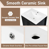 24 inch Bathroom Vanity with Sink, One Cabinet with Soft-closing Door, 3 Soft-closing Drawers, Retro N759P292551B