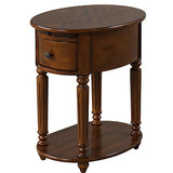 ZUN Dark Oak Accent Table with Bottom Shelf B062P191053