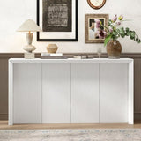 U_STYLE Acacia Wood Veneer Simple Entryway Table with Wavy Design,Suitable for Study,Entryway, N711P225790K