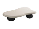 40 Inch Cloud Shaped Coffee Table with 3 Ball Legs for Living Room, White Top Black Legs 31213575