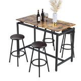 5-Piece Kitchen Counter Height Table Set, Bar Table with 4 Stools W57863979