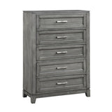 ZUN Gray Finish Chest with 5x Storage Drawers Wooden Bedroom Furniture 1pc B011P272291