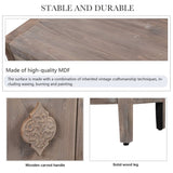 Carved Flower Door Handle, Antique Four Door Cabinet for Living Room Kitchen Hallway W1445P146388