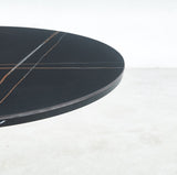 31.5"GOLDEN AND BLACK Tulip Table Mid-century Dining Table for 2-4 people With Round Mdf Table Top, W234P283828