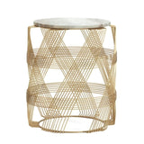 ZUN ROUND WIRE TABLE WITH MARBLE TOP 68506.00