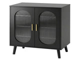 2-door shoe cabinet with high legs, internal 4-tier shelving, USB LED light strip, and 24-key 93886673