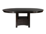 Dark Cherry Finish Counter Height 1pc Dining Table w Extension Leaf and Storage Base Traditional B01167864