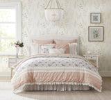 9 Piece Cotton Percale Comforter Set Blush Queen B03597157