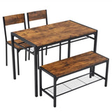 ZUN Dining Table Set for 4, Kitchen Table with 2 Chairs and a Bench, 4 Piece Kitchen Table Set for Small 78488543