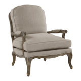Formal Luxury Accent Chair Plush Cushion Seat and Back Carving Solid Wood Textured Fabric B011P255728