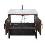 36" Bathroom Vanity White Ceramic Sink & Hot and Cold Faucet , Freestanding Bathroom Cabinet W688P224383