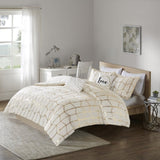 King/Cal King Metallic Printed Duvet Cover Set B03596043