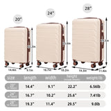 3 in 1 ABS&PC Trolley Box 20in 24in 28in Trolley Box Iron Tie Rod ABSPC Alloy Beige 74017968
