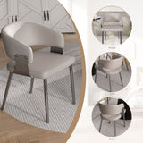 Dining Chairs Set of 2, Modern PU Leather Kitchen Chairs with Metal Legs - Ergonomic Armrests, W2700P292532