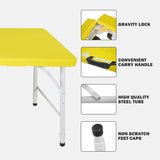 ZUN 4ft Yellow Portable Folding Table Indoor&Outdoor Maximum Weight 135KG Foldable Table for Camping 64401046