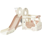 ZUN Kids Slide with Bus Play Structure, Freestanding Bus Toy with Slide for Toddlers, Bus Slide Set with PP299289AAH