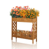 Wooden Planting Box With Storage Shelf 44984713