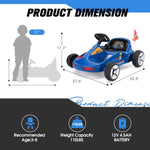 ZUN 12V Kids Ride On Go Kart, Electric 4-Wheeler Car with Remote Control, Cushioned Seat, LED Lights, W2181P201028