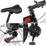 ZUN 26in High Carbon Steel 100kg 21 Speed Land Rover Shimano TX30 Folding Mountain Bike Black 66132359