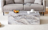 ZUN Modern MDF coffee table with grey texture pattern -39.3x23.6x11.8 inches - stylish and durable W1151P188000