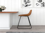 Scoop Counter Height Stool, Camel Faux Leather 22621671