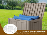 30 Gallon Outdoor Storage Box, Weatherproof Lockable Resin Deck Box for Patio Furniture, Pool 96371124