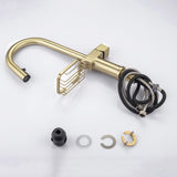 High Arc Pull-Down Kitchen Faucet - Single Hole Stainless Steel, Modern Sink Faucet W1217P358172