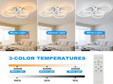 Modern LED, Flush Mount Ceiling Light with Dimmable Remote Control, 6Rings Acrylic Fixture for 33790869
