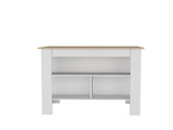 Island 35.4" H, with 3 Shelves, White / Light Pine B097P250891