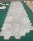 Hexagon natural marble tile, Carrara Gray marble, natural stone, for wall, OL textured finished, 3D W1696P262339