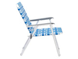 2pcs Steel Tube PP Webbing Bearing 120kg Folding Beach Chair Blue& White Strip 18794766