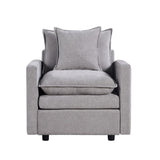 Chenille Fabric Comfy Deep Single Seat Sofa Upholstered Reading Armchair Living Room W1036P187127