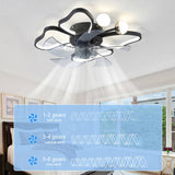 19.7 Inch Light Ceiling with Lights Remote Control with Modern Butterfly Design Styling, Black, W1340103802