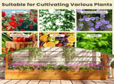 Wooden Raised Garden Bed with Trellis & Flat Roof, Open-Ended Base Planter Box for Climbing 32253535