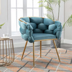 ZUN Luxury modern simple leisure velvet single sofa chair bedroom lazy person household dresser stool W1170109326