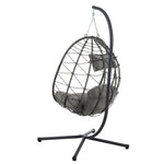 ZUN Egg Chair Stand Indoor Outdoor Swing Chair Patio Wicker Hanging Egg Chair Hanging Basket Chair W1703P163948