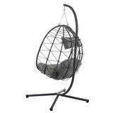 ZUN Egg Chair Stand Indoor Outdoor Swing Chair Patio Wicker Hanging Egg Chair Hanging Basket Chair 93466890