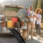 ZUN 60 inch Nonslip Folding Dog Ramp, Tri-Fold Portable Lightweight Pet Ramp for Cars, Trucks and SUVs 29375862