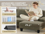 U-Shaped Convertible Sectional Sofa with 2 Chaise Lounges, 4-Seater Modular Couch with Removable & 04004595
