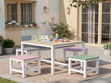 5-piece children's patio table and chair set , 29.5 inches, khaki, pink, purple, 68279899
