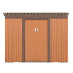 ZUN 4.2 x 9.1 Ft Outdoor Storage Shed, Metal Tool Shed with Lockable Doors Vents, Utility Garden Shed W2181P156875