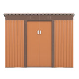 ZUN 4.2 x 9.1 Ft Outdoor Storage Shed, Metal Tool Shed with Lockable Doors Vents, Utility Garden Shed W2181P156875