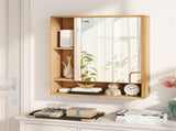 2 in 1 Mirrored Bathroom Wall Cabinet, Space-Saving Medicine Cabinet with Hidden Storage & Shelves 28407532