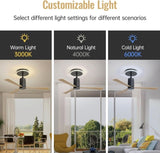 52 Inch Modern Flush Mount Ceiling Fan with led light and Remote Control, 3 ABS Blades Noiseless W882P195911