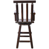 ZUN Rustic Bar Stool - Fir Wood Construction, Chair with Footrest,Wide Armrest, Rustic Kitchen Stool, 70148702