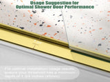 56"-60" W x 72" H Brushed Gold Aluminum Frame Double Sliding Shower Door, 1/4" Clear Tempered T5595P495095