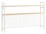 3-Tier Desktop Bookshelf with Grid Design, White Countertop Storage Organizer for Desk, Metal 75829559