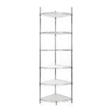 ZUN 6 Tier Shelf Corner Wire Shelf Rack Adjustable Metal Heavy Duty Free Standing Corner Storage Display W155065918